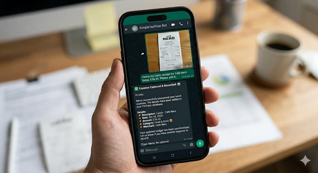 WhatsApp receipt tracking example